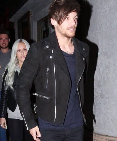 Louis Tomlinson Black Biker Leather Jacket