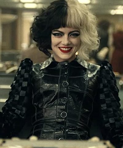 Emma Stone Cruella 2021 Black Leather Jacket