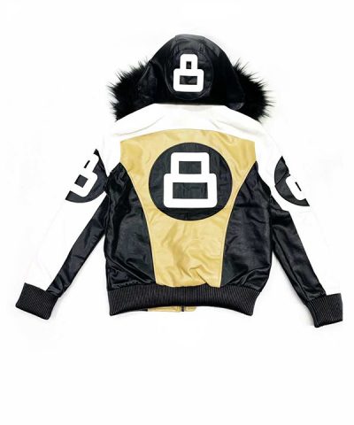 8 Ball Shearling Tri-color Leather Jacket