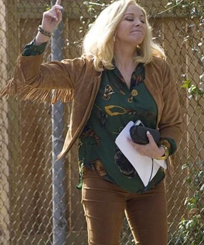 Filthy Rich Kim Cattrall Brown Jacket