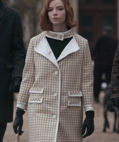 The Queen’s Gambit Anya Taylor-Joy Wool Checkered Coat