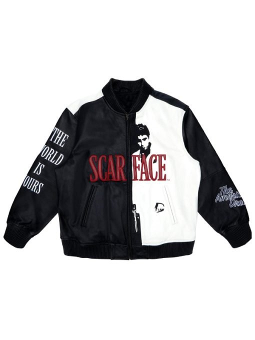 Scarface Tony Montana Leather Bomber Jacket