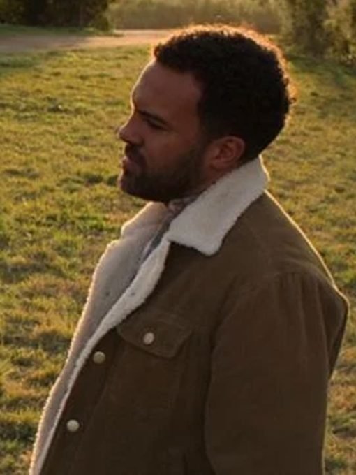 O-T Fagbenle Black Widow Mason Brown Shearling Jacket