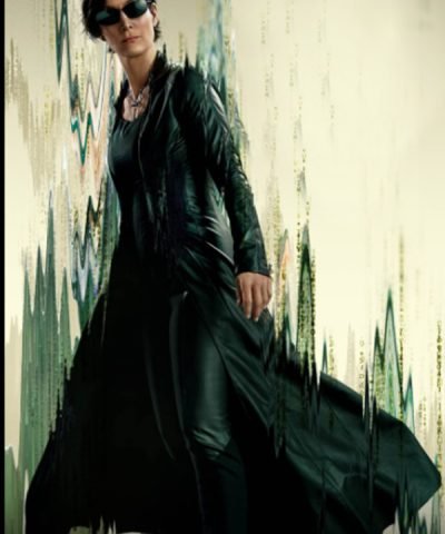 Trinity The Matrix Resurrections Carrie Anne Moss Leather Trench Coat