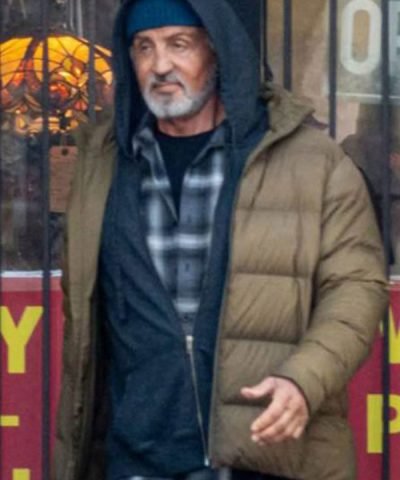  Stanley Kominski Samaritan Sylvester Stallone Puffer Brown Jacket