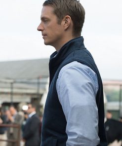 House of cards 2013 Joel Kinnaman Blue Wool Vest