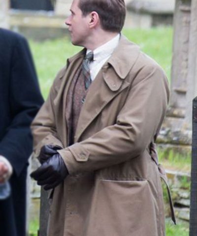 Hugh Bonneville Downtown Abbey Brown Trench Coat