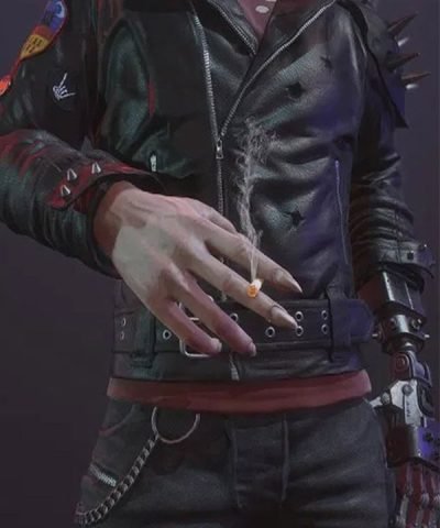 Video Game Cyberpunk Dracula Black Leather Jacket