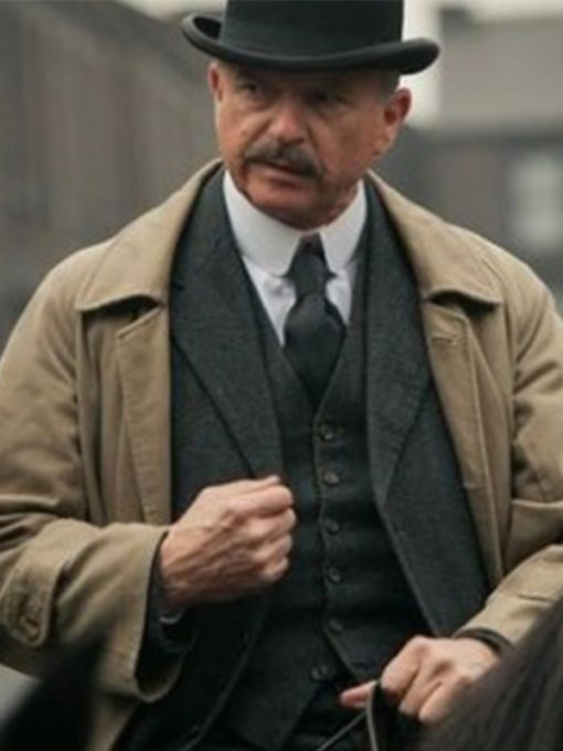 Inspector Chester Campbell Peaky Blinders Sam Neill Brown Trench Coat