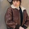 Nevra Elmas Persona 2018 Cansu Dere Brown Leather Jacket