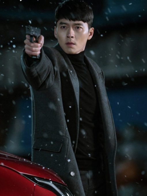 Crash Landing On You Hyun Bin Black Trench coat