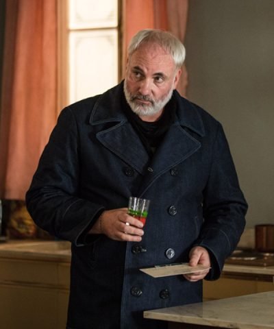 Kim Bodnia Killing Eve Blue Coat