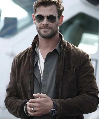 Spiderhead 2022 Chris Hemsworth Brown Leather Jacket