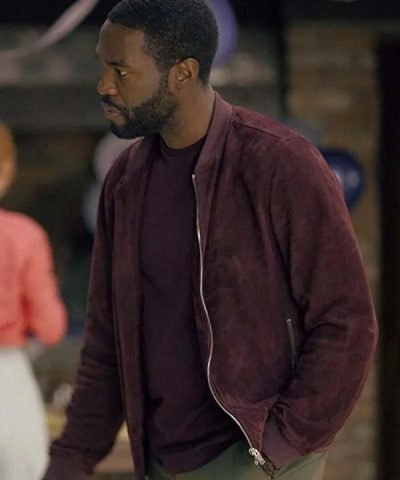 Yahya Abdul-Mateen II Black Mirror Maroon Suede Leather Jacket