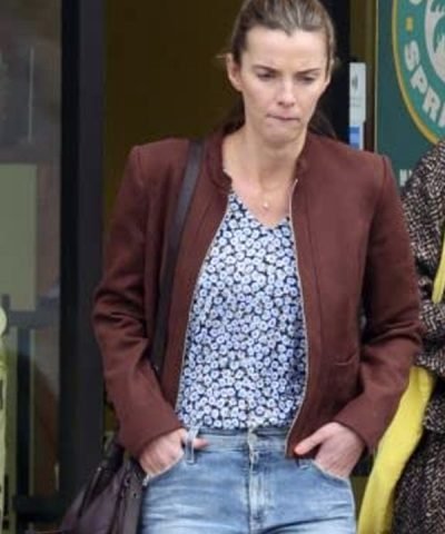 Betty Gilpin TV Series Three Women Brown Leather Jacket