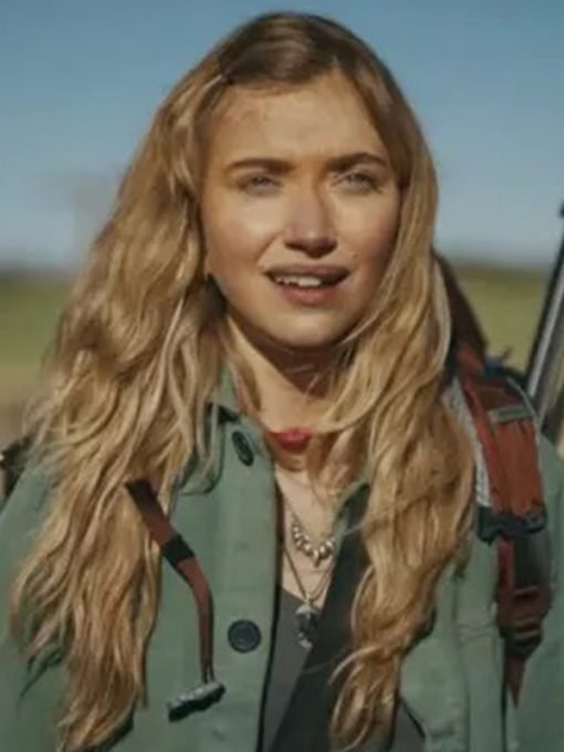 Imogen Poots Outer Range Green Cotton Jacket