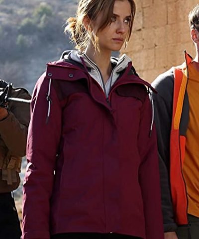 Irem Helvacioglu Kaçis Maroon Hooded Cotton Jacket