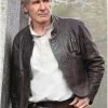 Harrison Ford Star Wars the Force Awakens Brown Leather Jacket