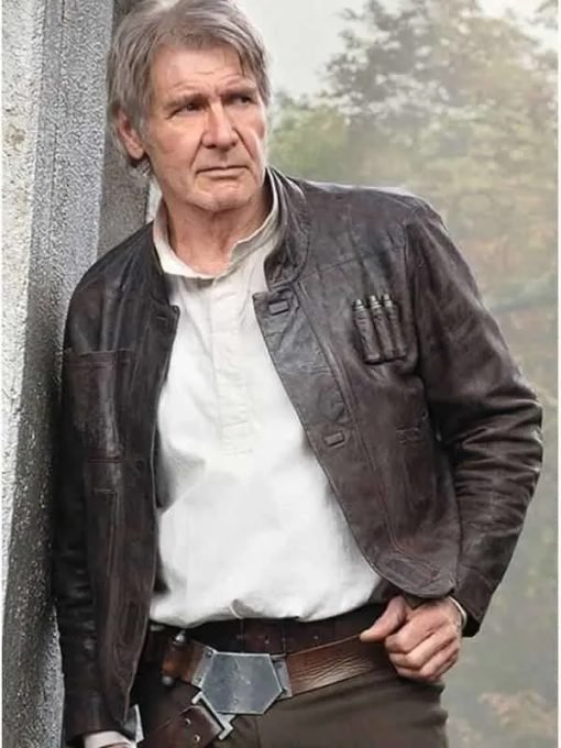 Harrison Ford Star Wars the Force Awakens Brown Leather Jacket