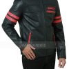 Mens Cafe Racer Quilted Black Leather Jacket