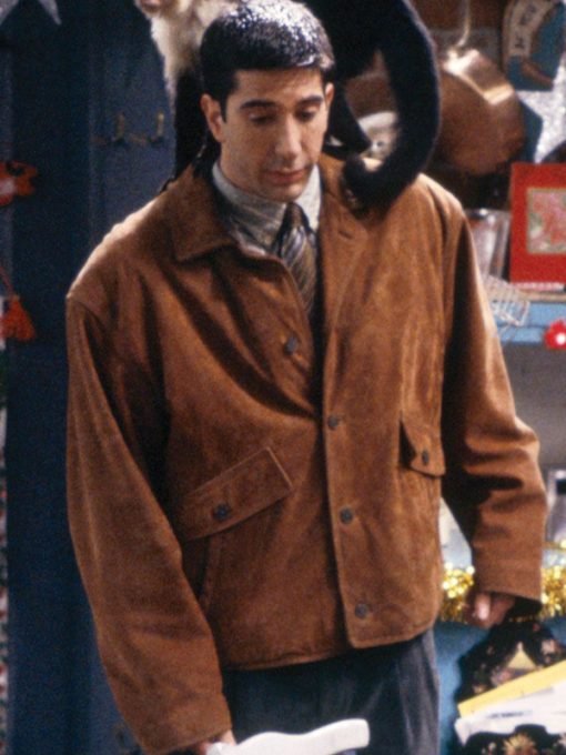 Friends TV Series Ross Brown Suede Leather Jacket