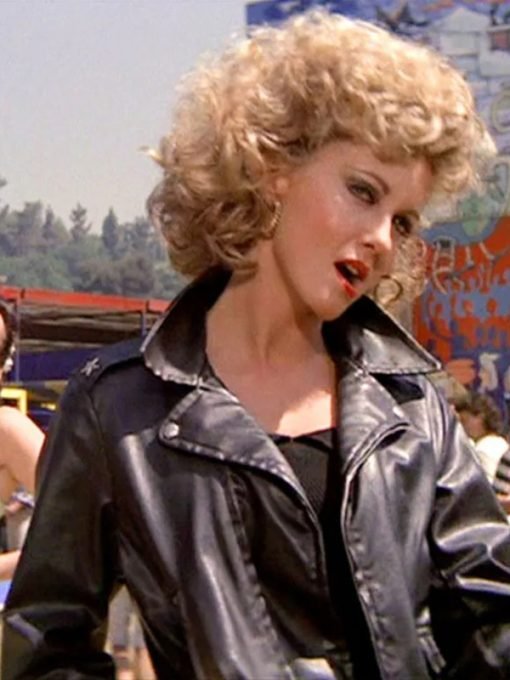 Grease Olivia Newton John Black Leather Jacket