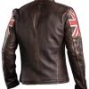 Men’s Cafe Racer Style Brown Leather Jacket