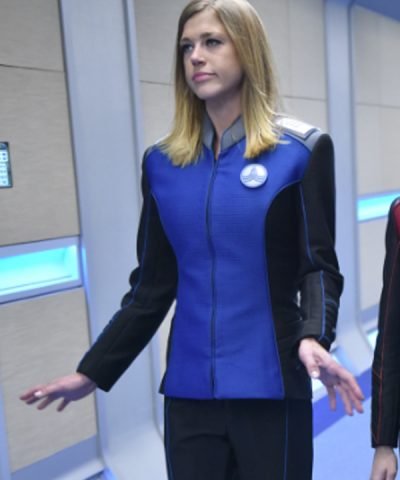 The Orville Season 01 Adrianne Palicki Blue Leather Jacket