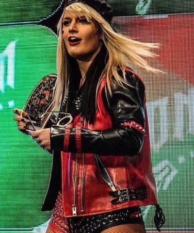 WWE Wrestler Toni Storm Black Leather Jacket