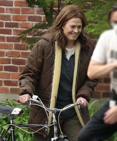 Call Jane 2022 Sigourney Weaver Brown Quilted Jacket