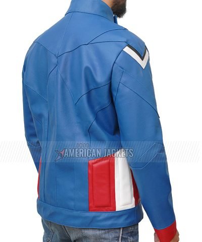 Captain America The First Avenger Chris Evans Blue Leather Jacket