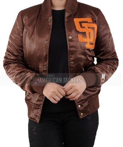 American Baseball Team San Diego Padres Emma Stone Brown Jacket