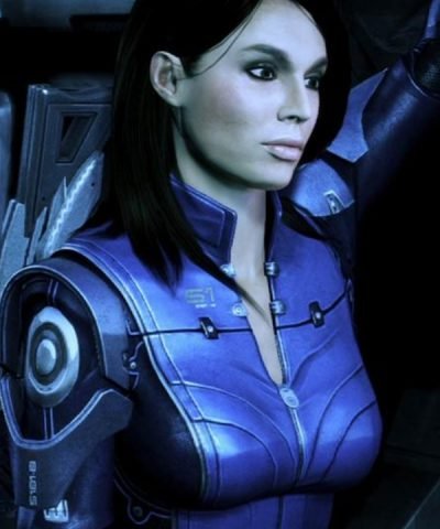 Mass Effect 3 Lt. Cdr. Ashley Williams Video Game Blue Leather Jacket