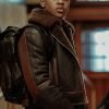 Power Book II Ghost S02 Michael Rainey Jr Brown Shearling Leather Jacket