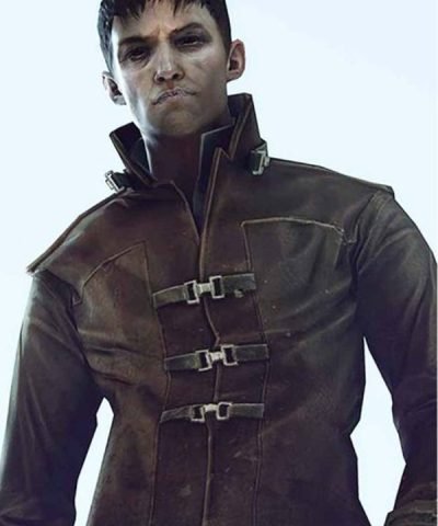 Video Game Dishonored Death of the Outsider 2017 The Outsider Brown Suede Leather Jacket