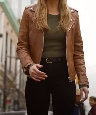 Quantum Leap TV Series Caitlin Bassett Brown Leather Jacket