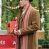 A Magical Christmas Village Luke Macfarlane Brown Trench Coat