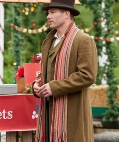 A Magical Christmas Village Luke Macfarlane Brown Trench Coat