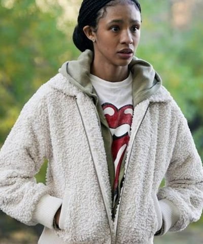 Big Sky Troy Leigh-Anne Johnson White Shearling Jacket