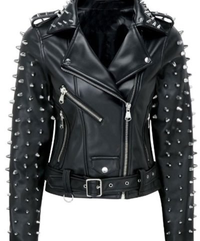 Billie Eilish Studded Black Leather Jacket