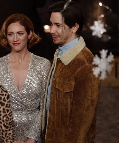 Christmas with the Campbells Justin Long Suede Leather Jacket