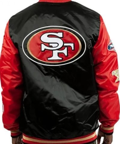 San Francisco Champs Patches 49ers Red and Black Bomber Jacket