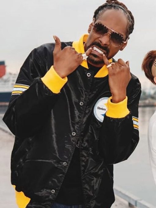 Snoop Dogg Back In The Game Black and Yellow Varsity Jacket