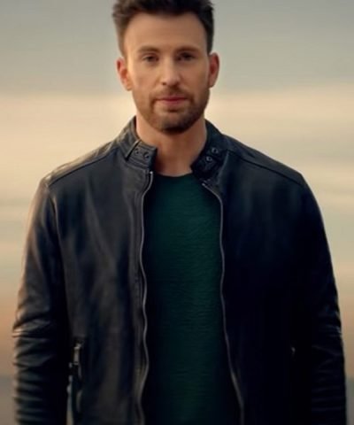 Chris Evans Live Smarter For A Better World Black Leather Jacket