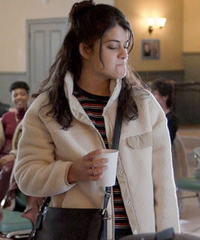 Sofia Black D’Elia Single Drunk Female Samantha Fink White and Beige Jacket