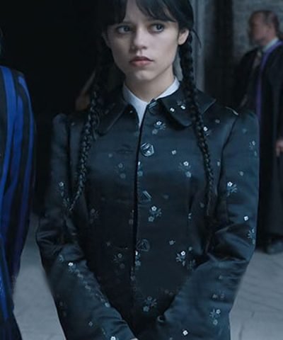 Wednesday 2022 Jenna Ortega Black Coat