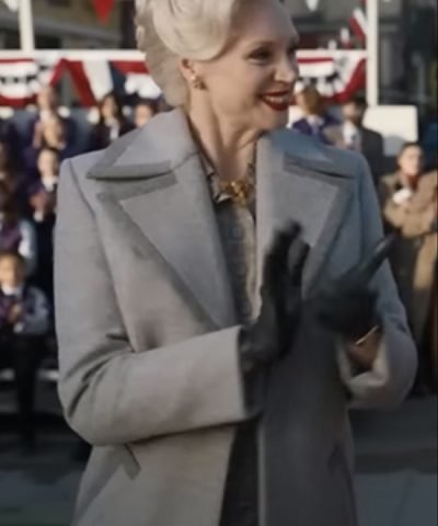 Wednesday 2022 Gwendoline Christie Grey Wool Coat