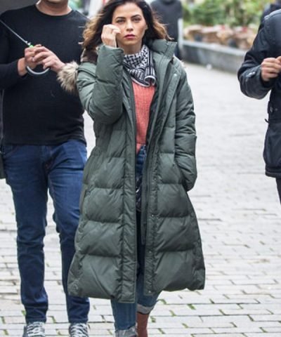 Mandy Jenna Dewan Berlin I love You Green Parachute Trench Coat