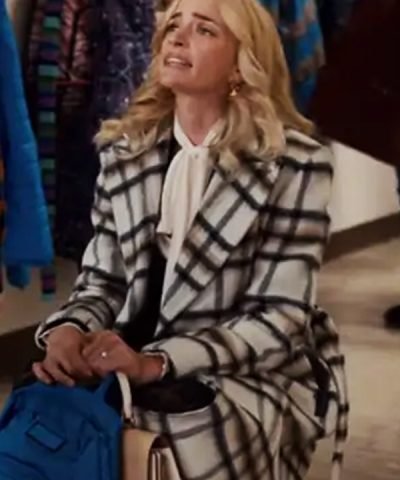 Ginny And Georgia Brianne Howey White Plaid Coat