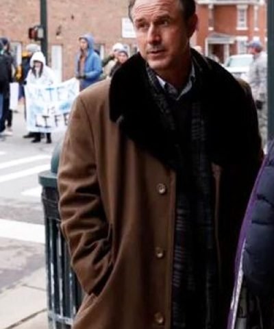 On Sacred Ground David Arquette Brown Wool Coat